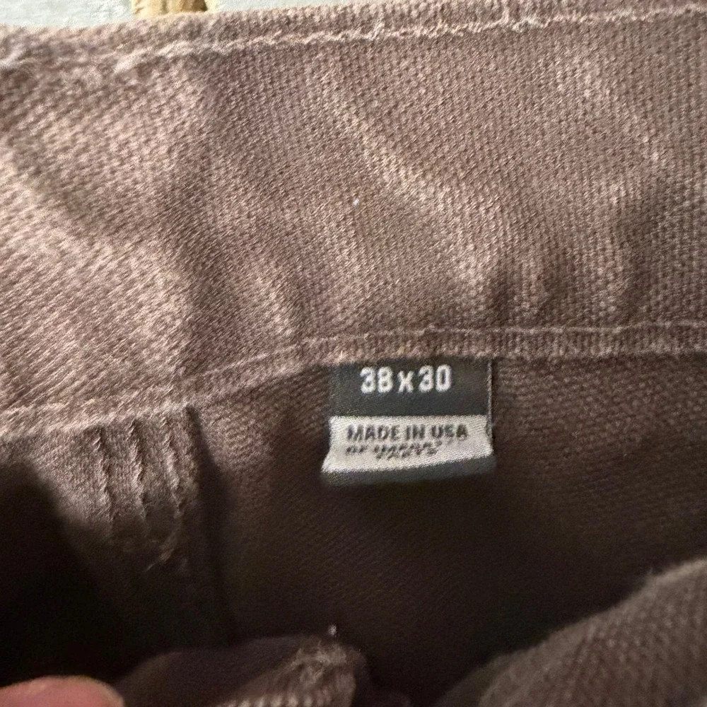 Carhartt B01 Double Knee Work Pants Brown Duck Canvas Made in USA 38x30 Distres - Picture 4 of 5